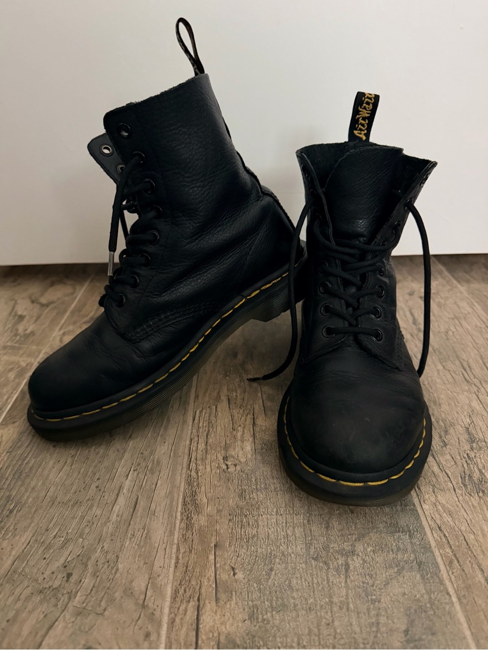 Dr. Martens Black soft leather lace up boots